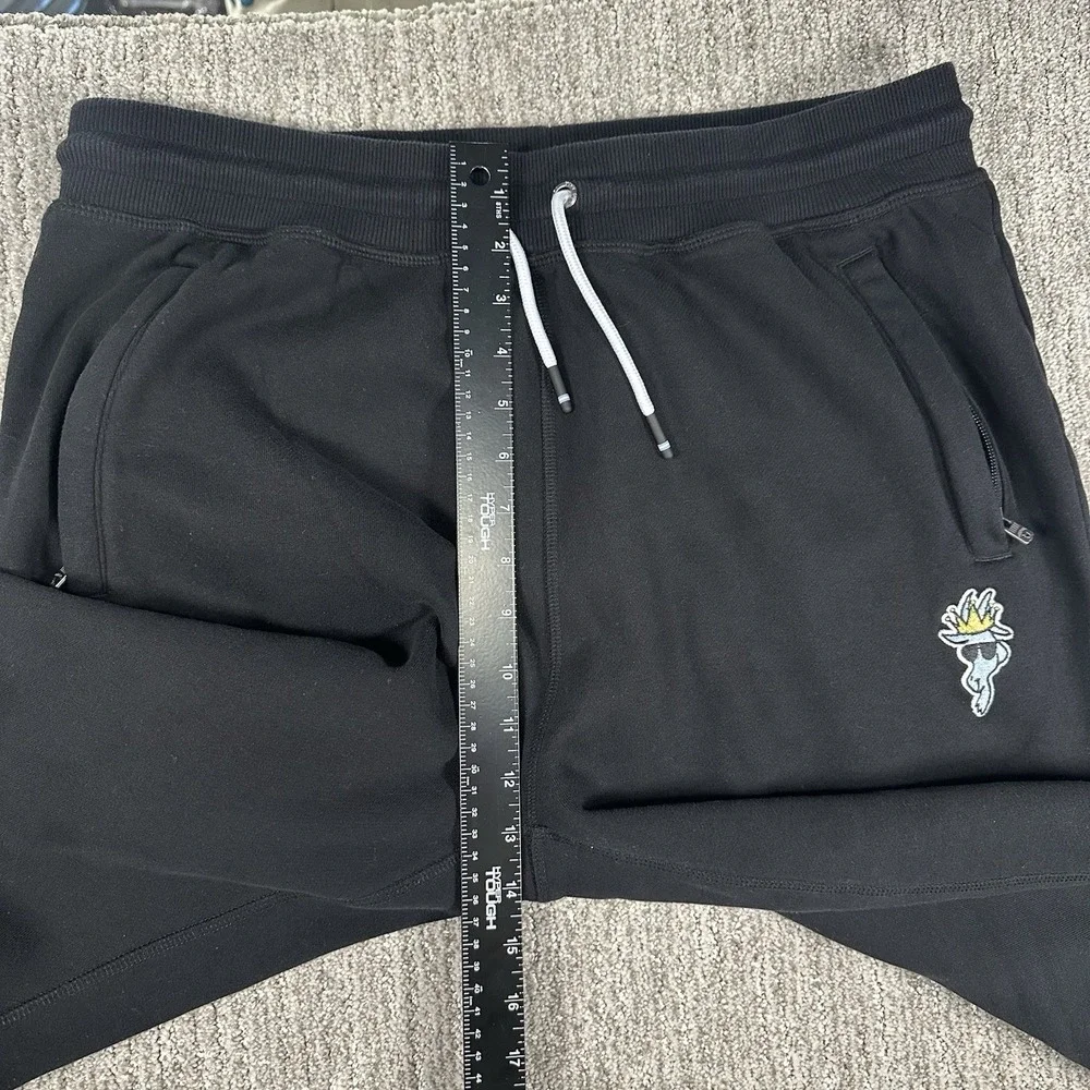 GOAT USA Mens Joggers Black Fleece Sweatpants Embroidered Logo‎ Size XL